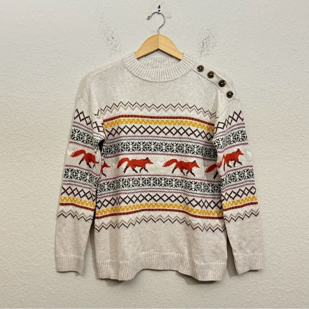 Talbots Fair Isle Fox Sweater - Picture 2 of 7